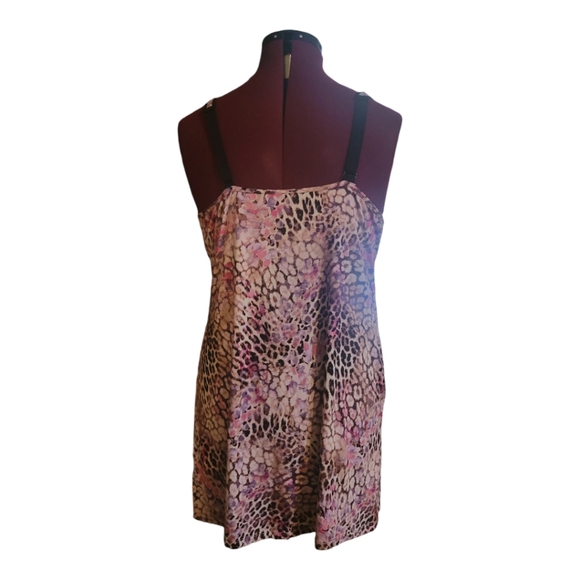 Joyspun matching camisole night gown and robe set, Lg/XL, pink animal print, GUC - Picture 11 of 14